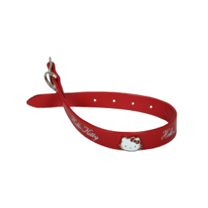Collier en cuir - Hello Kitty  - <40cm - 2cm - rouge 1