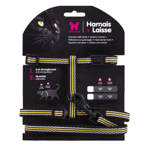 Set harnais + laisse en nylon - Trio - noir/jaune 1