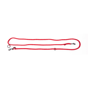 Laisse multiposition en nylon - Classique Rond -  1m15/1m90 - 0.9cm - rouge x 1