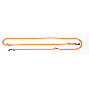 Laisse multiposition en nylon - Classique Rond -  1m15/1m90 - 0.9cm - orange 1
