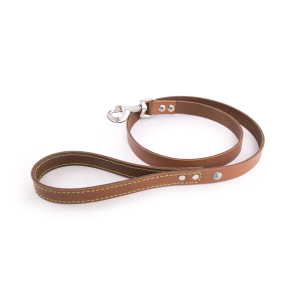 Laisse en cuir - Flash - 1m - 1.9cm - marron/jaune 1