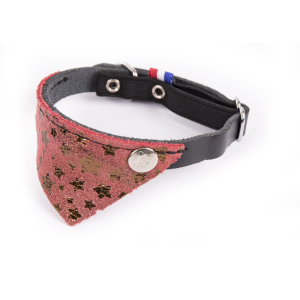 Collier chat en cuir - Miami - dia.30cm - 1.1cm - rouge/noir 1