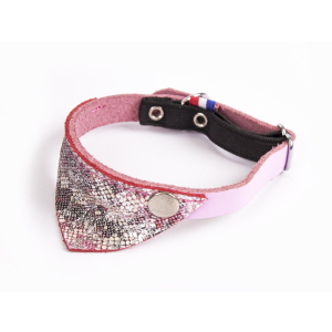 Collier en cuir - Malibu - T30 - Rose - 1