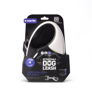 Laisse enrouleur sangle - 2 soft - XL - 8m - noir x 1