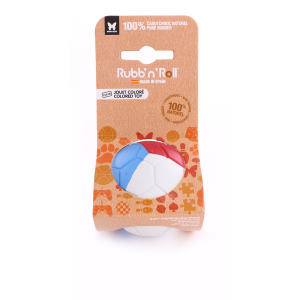 Balle en caoutchouc - Rubb'n'Color - M - 6cm - bleu/blanc/rouge x 1