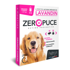 Pipettes grand chien lavandin - Zéro Puce - 6 x 1,5ml x 6