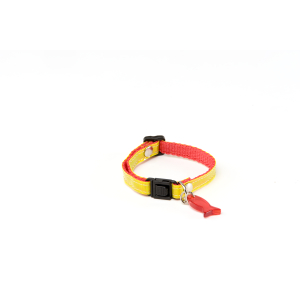 Collier chat en nylon - Reflex - 15/25cm - 1cm - jaune/rouge x 1