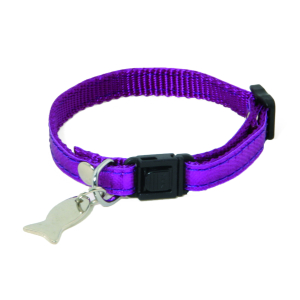Collier chat en nylon - Disco - 17/27cm - violet 1