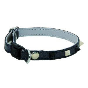 Collier chat en cuir - Glam & color - noir 1
