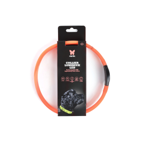 Collier tube plat - Lumineux - <65cm - 2.5cm - orange - 1