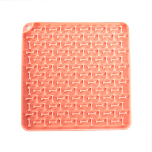 Tapis de léchage carré en silicone - Douceur - 20cm - rose 1