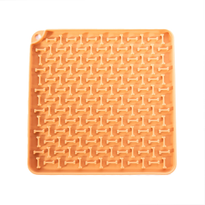 Tapis de léchage carré en silicone - Douceur - 20cm - jaune 1