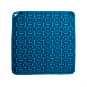 Tapis de léchage carré en silicone - Douceur - 20cm - bleu 1