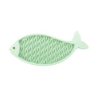 Tapis de léchage poisson en silicone - Douceur - 29cm - vert 1