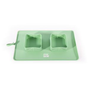 Gamelle double pliable en silicone - Douceur - 600ml - vert x 1