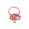 Leather Carlain harness with rhinestones - dia. 30cm - 1.2cm - red 1