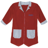 Blouse de toilettage manches 3/4 col effet revers - Vivog - S - Rouge/Gris 1