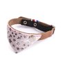 Collier chat en cuir - Miami - dia.30cm - 1.1cm - rose/cognac 1